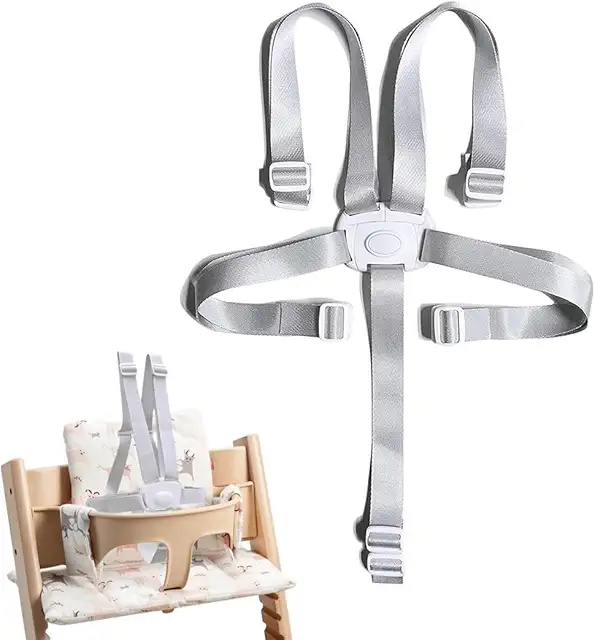 Universal Child Safety Belt with High Seat Strap - Tripp Trapp Harnas (Grey)