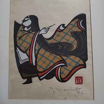 最終値下げ　大幅値下げ　非売品　森義利 セリグラフィ　紫式部　1975作　木版画 61cGiuF-jlL._UF350,350_QL50_.jpg