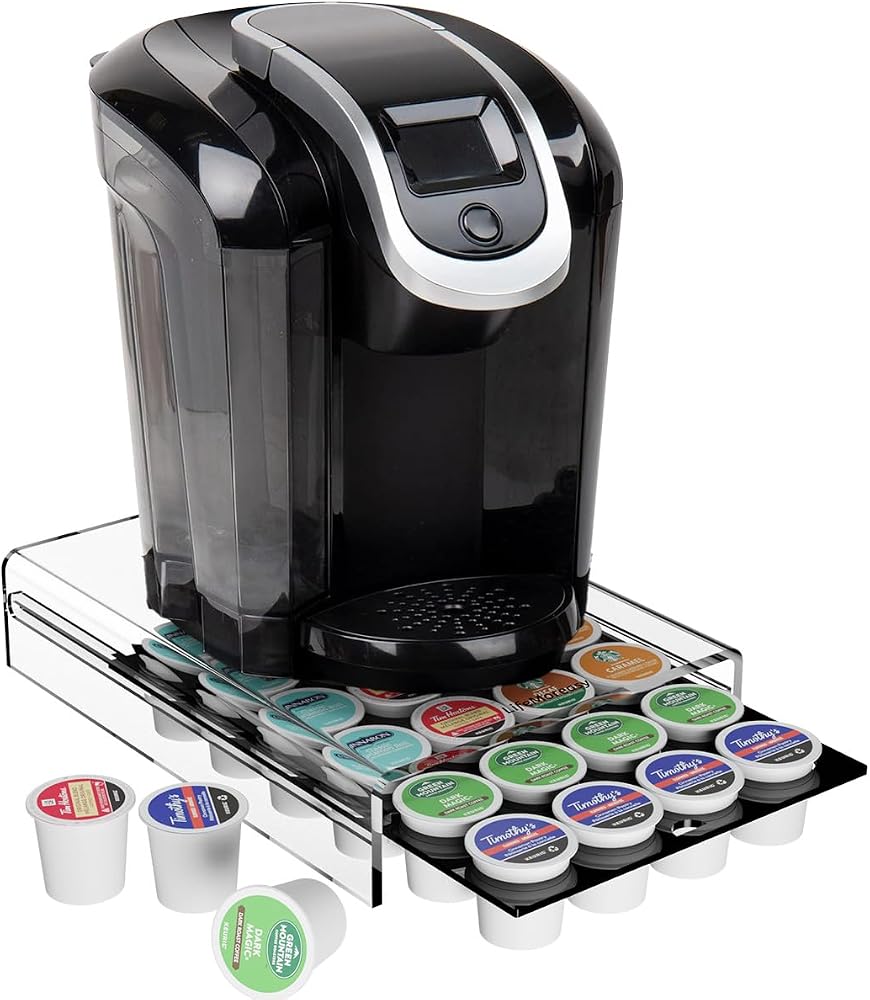LifeMoreasy K Cup Holder,Coffee Pod Holder Drawer Capsule Display Storage for K-cup 24pods