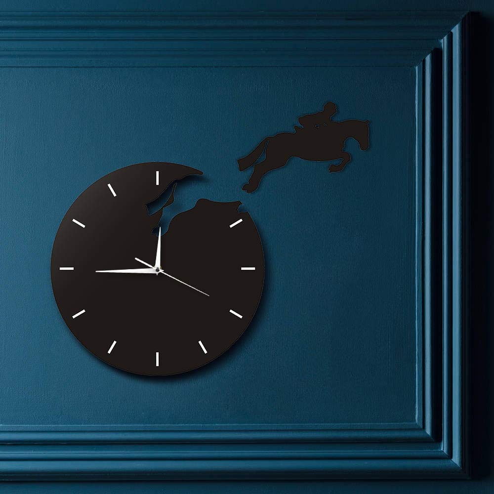 Amazon.co.jp: 乗馬ウォールアート騎手が時計からジャンプ馬に乗って