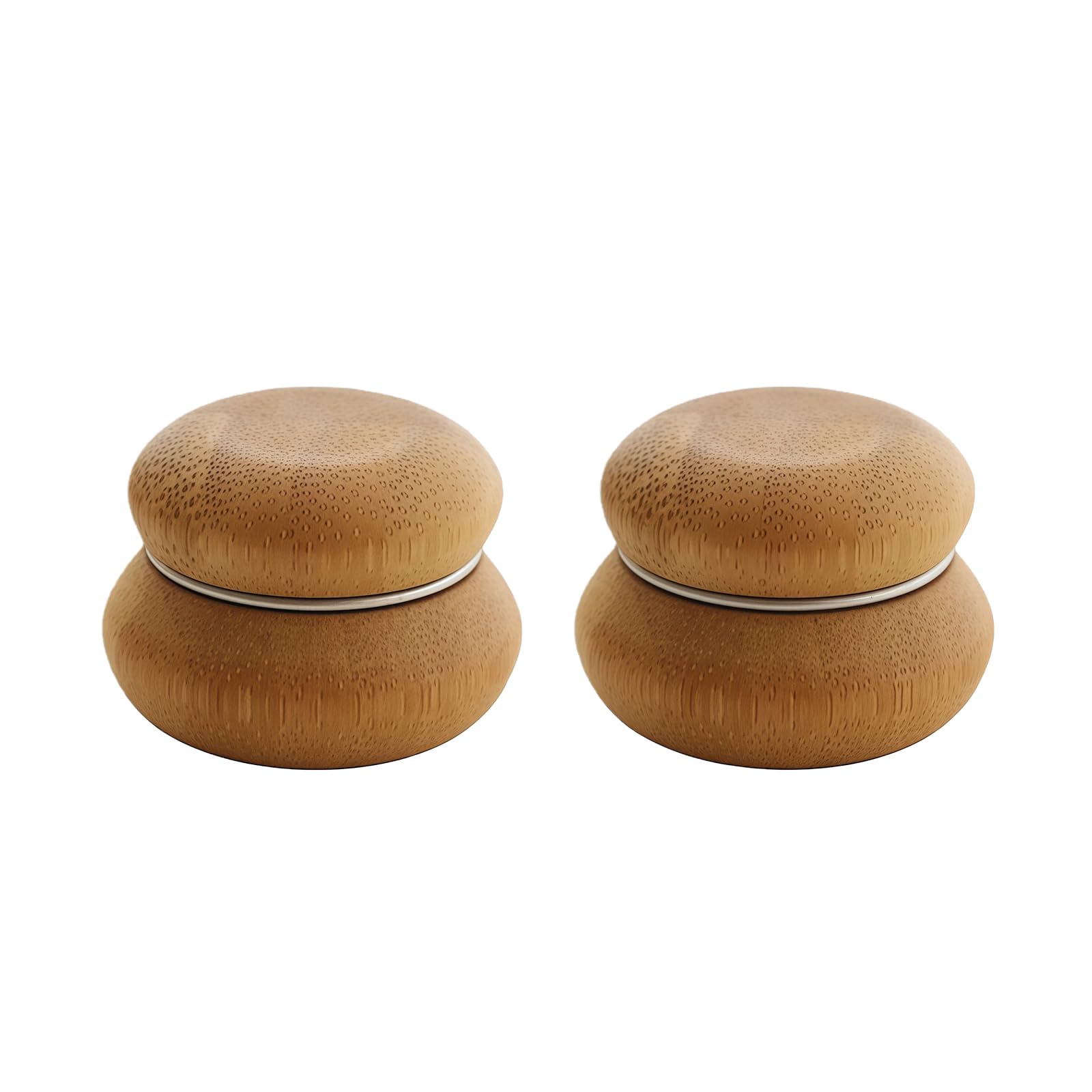 2 Pcs 5ml 5g Mini Bamboo Jars Round Cosmetic Containers with Lids Small Sample Storage Jars for Lip