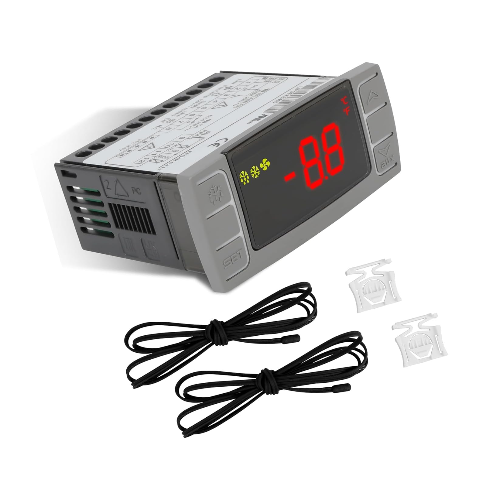 Tsophreniq Sensitivity Thermostat for Commercial Freezers Tiny Fridges Double Probe Design for Accurate Temperature Regulation Double Probe Temperature Controller