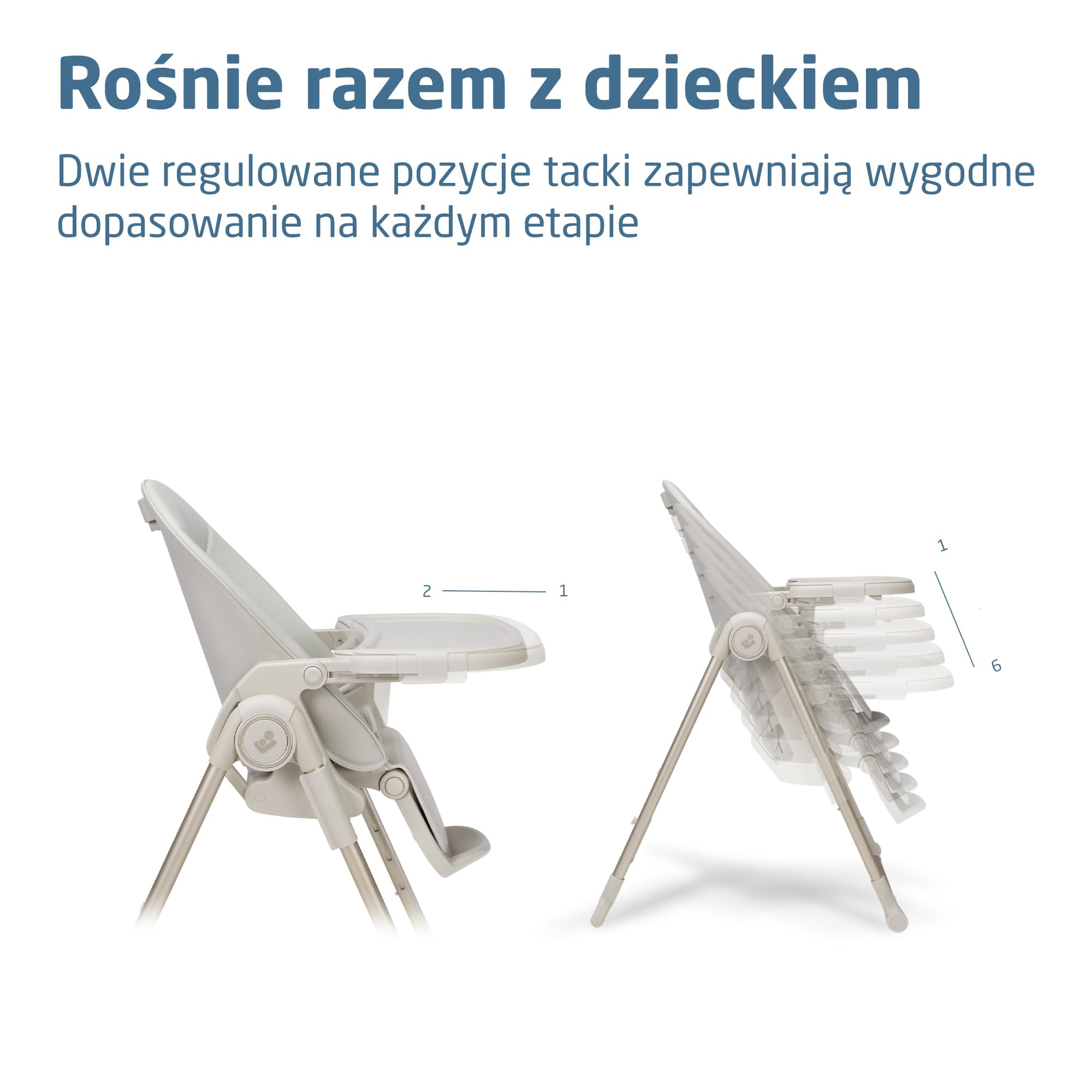 Maxi-Cosi Ava2 Krzesełka do Karmienia, 0–3 l. (do 15 kg), Kompakt. Składane Krzesełko do Karmienia, Lekkie (9,45 kg), 5 poz. Odchylenia i 6 Wysokości, Tacka Zdejmow. 1 Ręką, 2 Kółka, Elegance Graphite