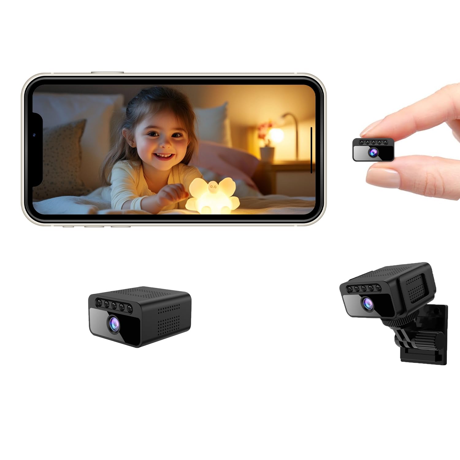 Mini Spy Camera WiFi Home Security Hidden Cam Wireless Battery Camera Bluetooth Camera Nanny Cam with Phone App