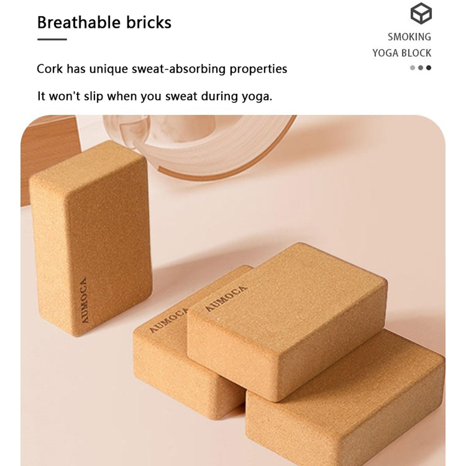 Yoga-Blöcke 2er Set Sonnenblume Yoga Block Kork rutschfest umweltfreundlich Blöcke Klötze Natürliche Yogablöcke Bietet Unterstützung und Stabilität für Fitness Pilates Stretching und Meditation
