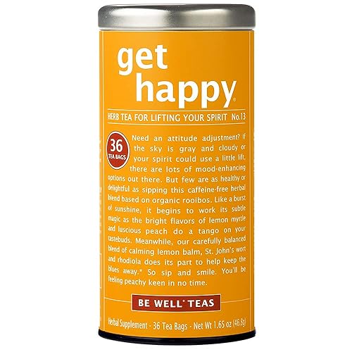 The Republic of Tea Get Happy - Té No. 13 Lifting Your Spirits, sin cafeína, 36 bolsas de té
