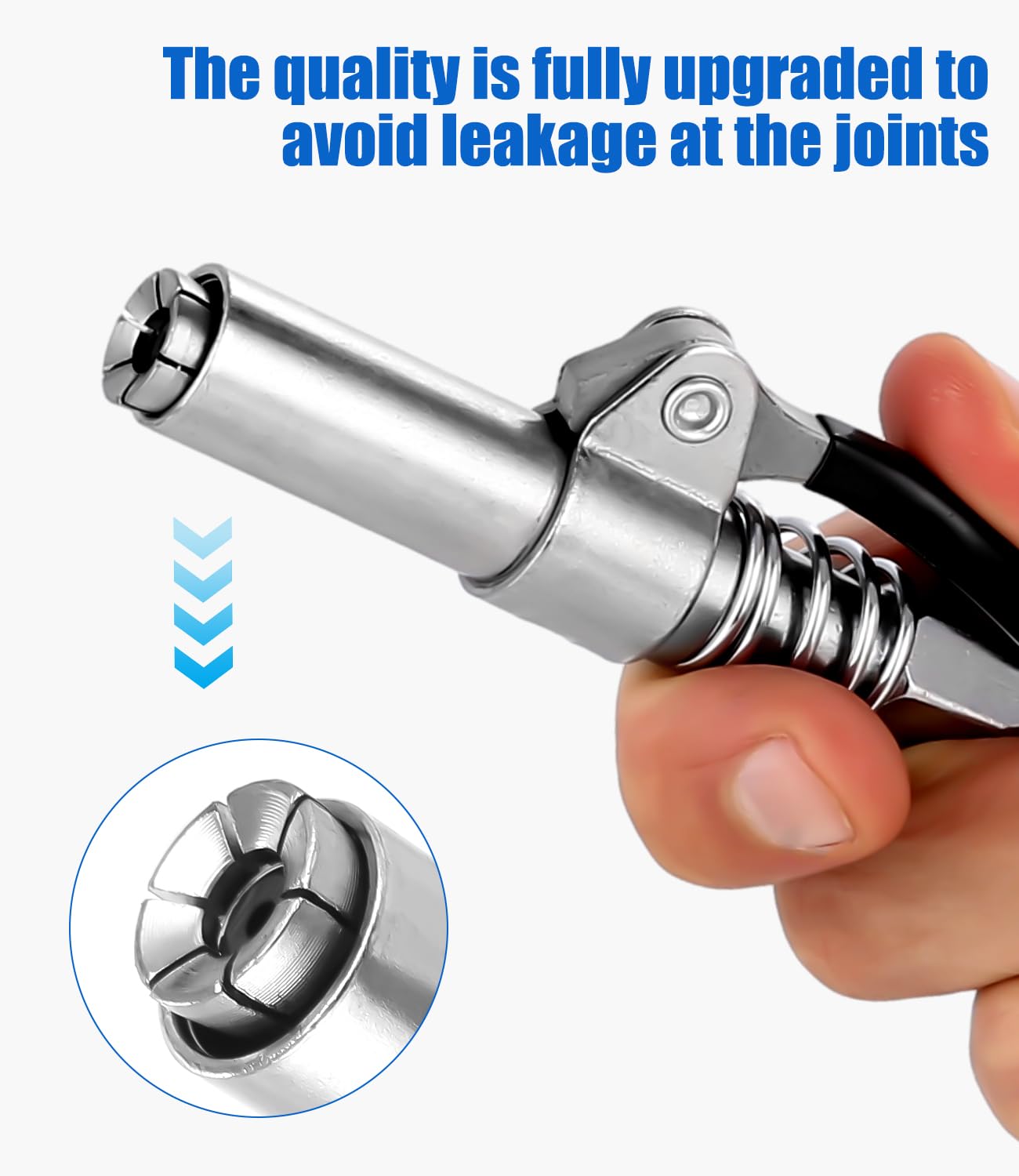 Testina Ingrassatore G Coupler Professionale - Doppia Impugnatura, Tubo 30cm, Resistenza 10.000 PSI - Foto 2