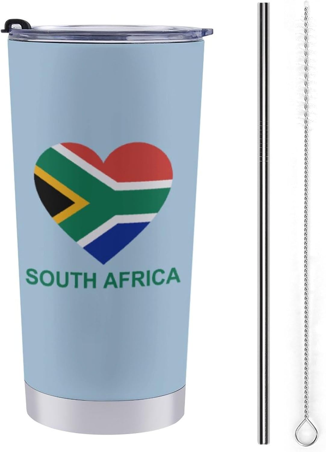 Love South Africa Coffee Tumblers with Lid & Straw Double