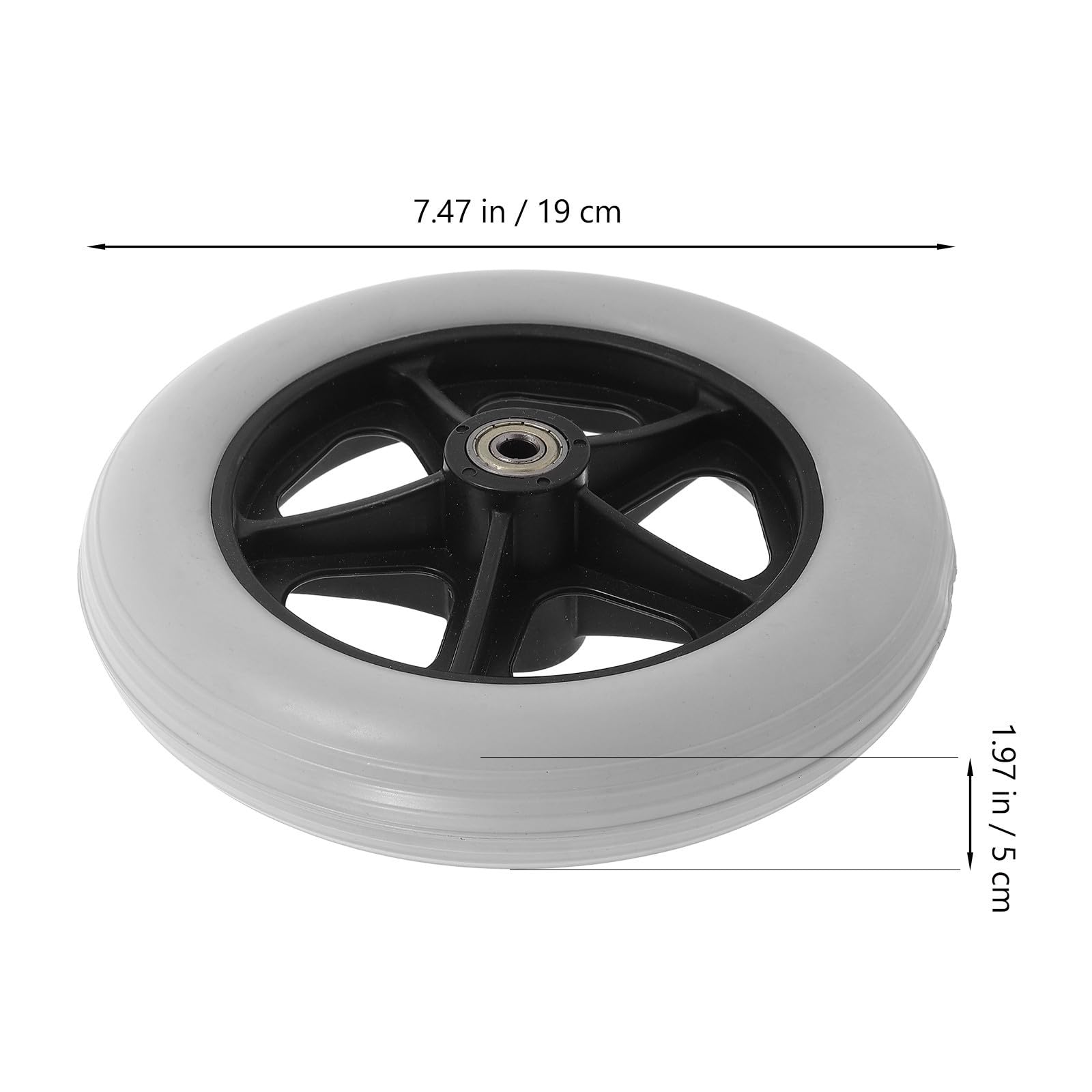 Ruedas de Repuesto para Andador 2 Piezas Pvc Gris Delanteras | Compatibles Sillas Motrices y Carritos Pequeños, Fácil Instalación, para Compras y Transporte
