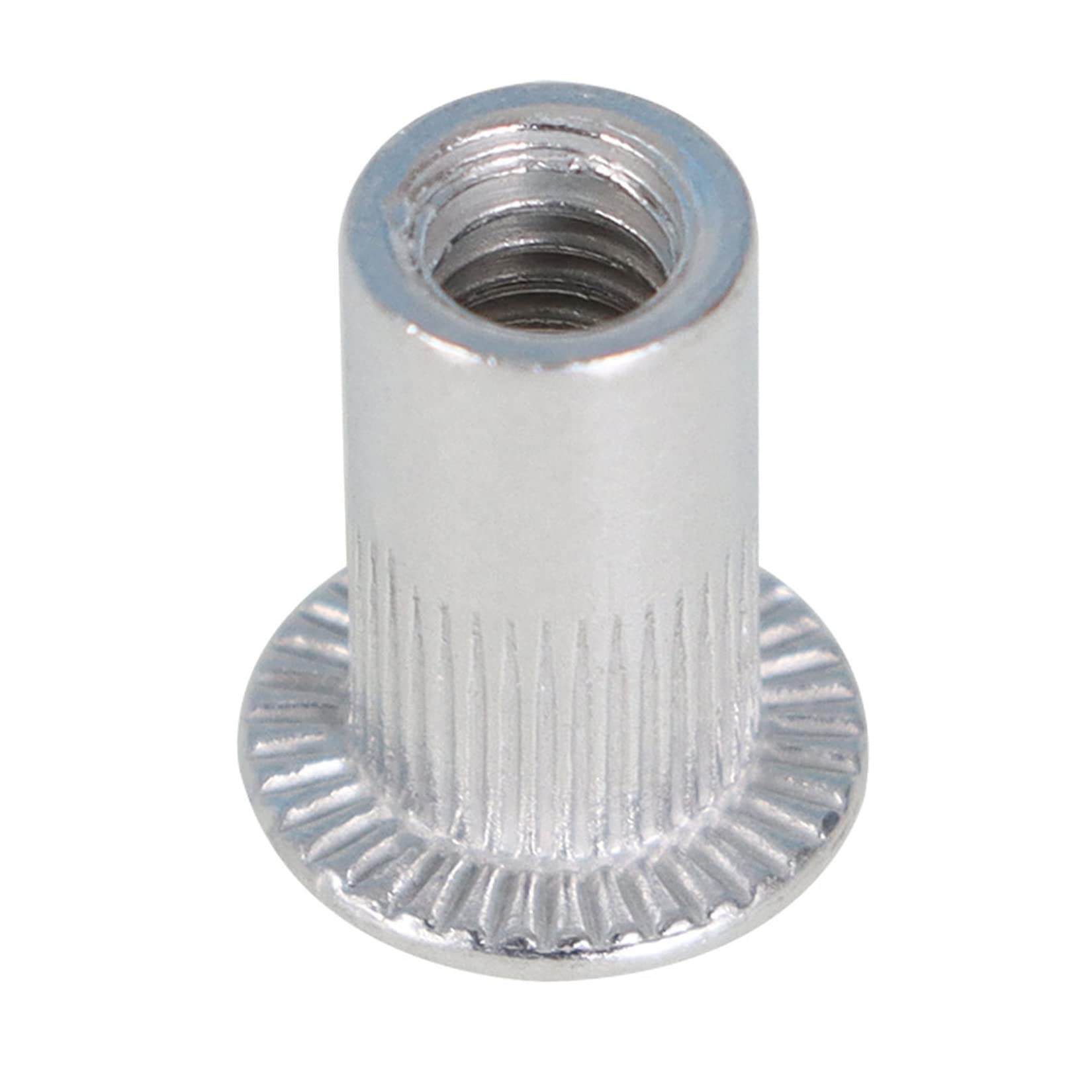 SOHNVWTGD 100Pcs Rivet Nuts Kit 8-32 UNC Aluminum Flat Head Threaded Rivet Nut Insert Nutsert Rivet Nuts Assortment Kit