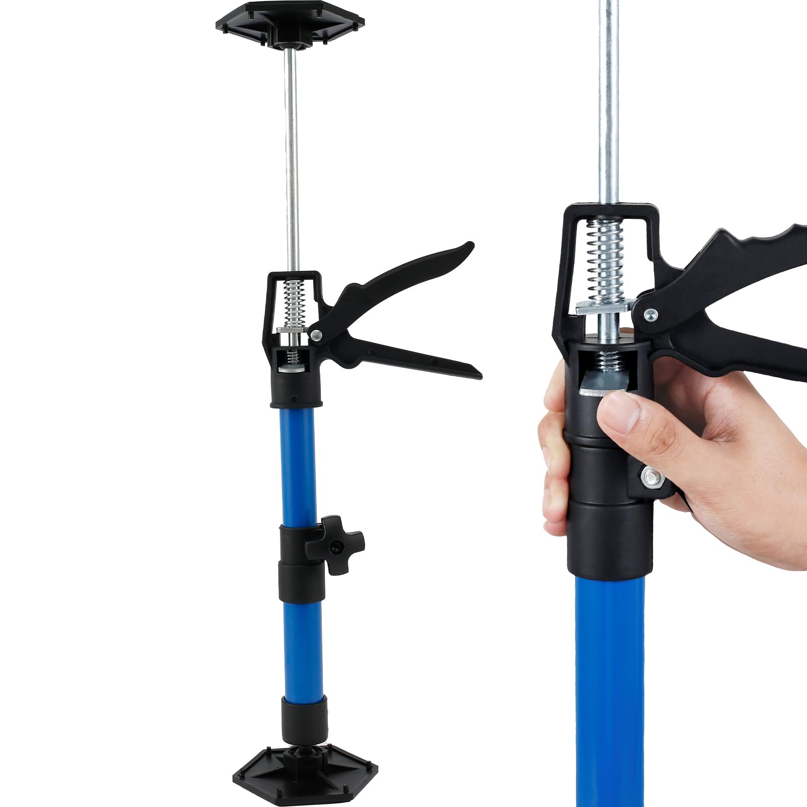 Rhaiqbvc Men's Blue-32-60Cm 2Pcs Telescopic Quick Support Rod, Adjustable 30-59Cm 3Rd Hand Support System, Practical Non-Slip Third Hand Tool,Heavy Duty 40Kg Capacity Telescopic Support Pole For Cabinet Drywall (Blue-32-60Cm)