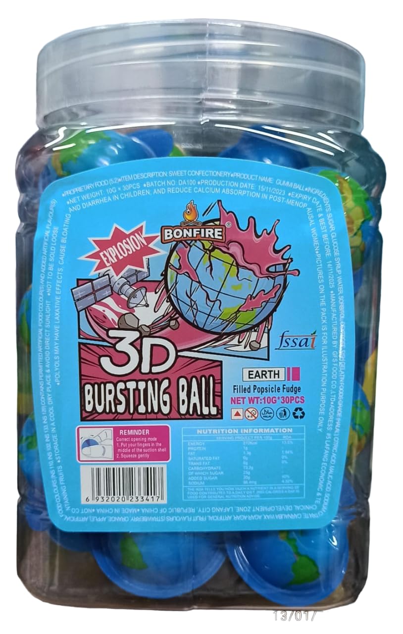 Bonfire Explosion 3D Bursting Earth Milk Chocolate Filled Popsicle Fudge Candy 30pcs Ball 6 gm (B0CS94KJBK) Amazon Price History, Amazon Price Tracker