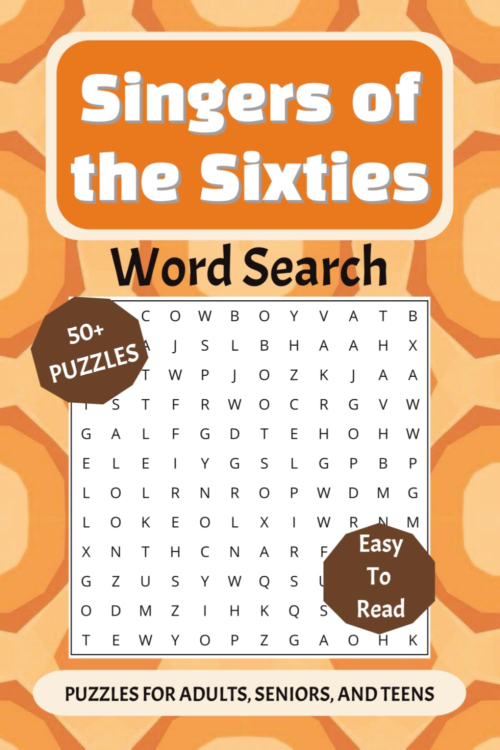 Sixties Singers Word Search Puzzle Book