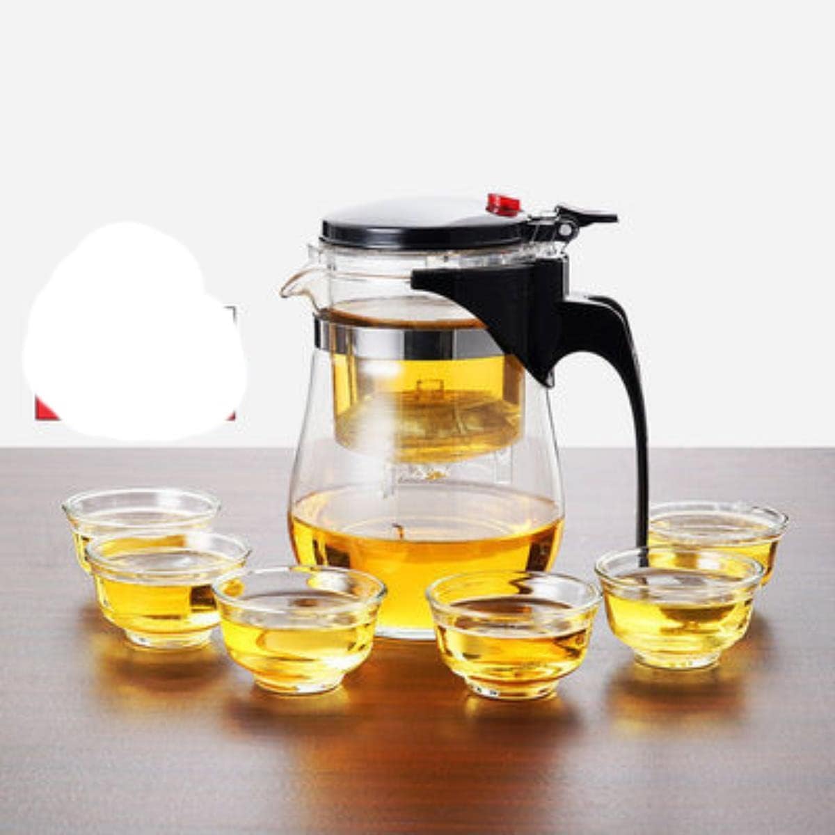 Teekanne aus Glas mit Infuser Liner Filter Glas Teekocher Büro Kochen Teegeschirr Set Teekanne Wasserkocher Heiße hitzebeständige Teekanne aus Glas