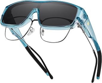 DUCO Sports Polarized Fit Over Sunglasses for Men Women Wrap Around Wear Over Glasses for Cycling Fishing