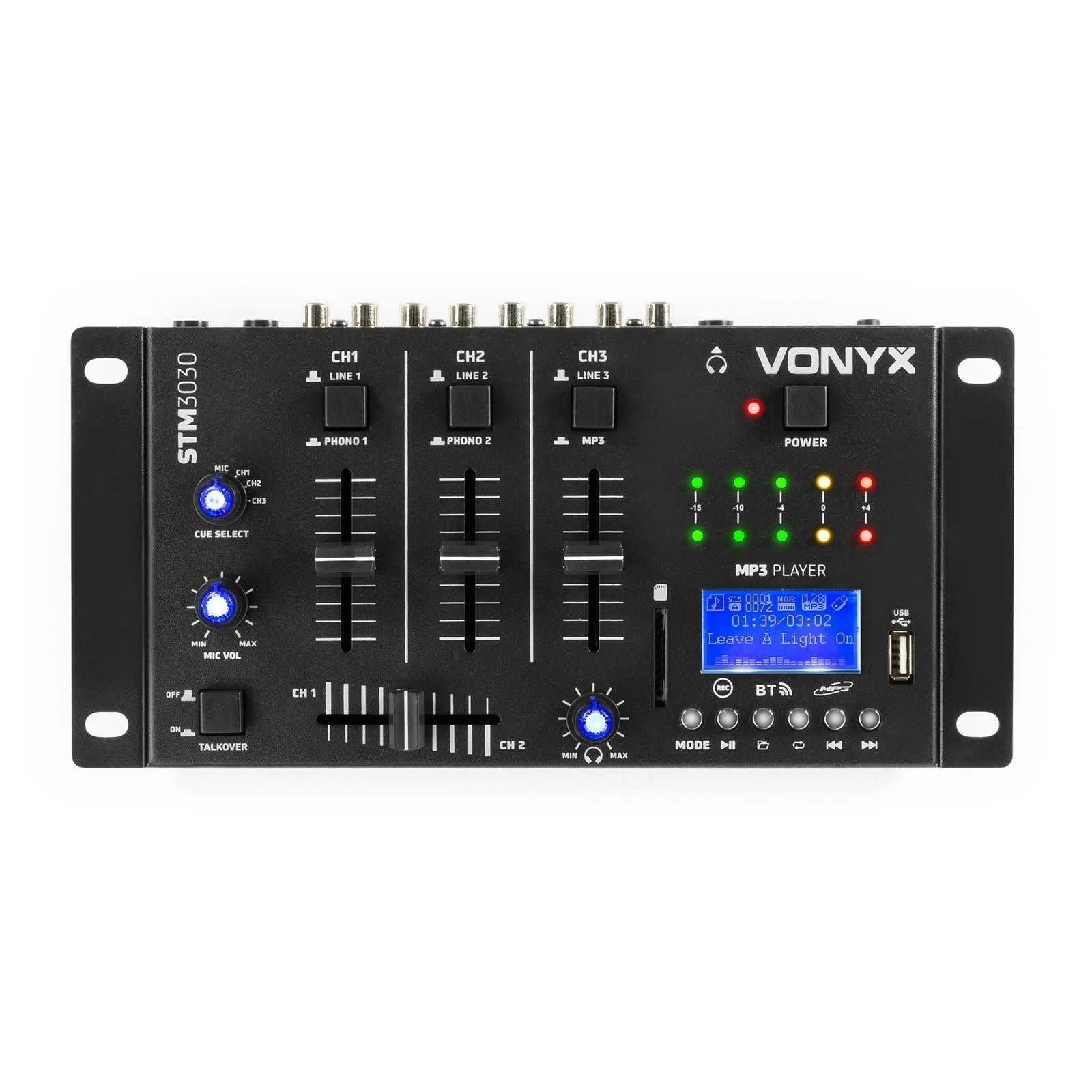 MAX-1215 - DJ Boxen Komplett Set Anfänger - 2200 Watt Peak - 2.2 DJ-Set - 2X Subwoofer, 2X Topteile, 2X Verstärker für Subs und Topteile, Tripod Stative, Kopfhörer, Mikrofon und DJ Mischpult