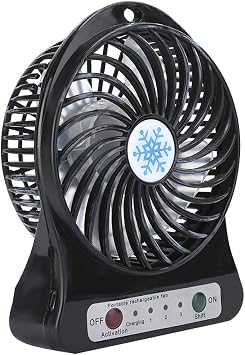 CCYLEZ Mini Table Fan,3 Speed Baby Bed Car Seats Fan,USB Rechargeable battery Operated Small Fan Circulator,for Summer GiftBlack