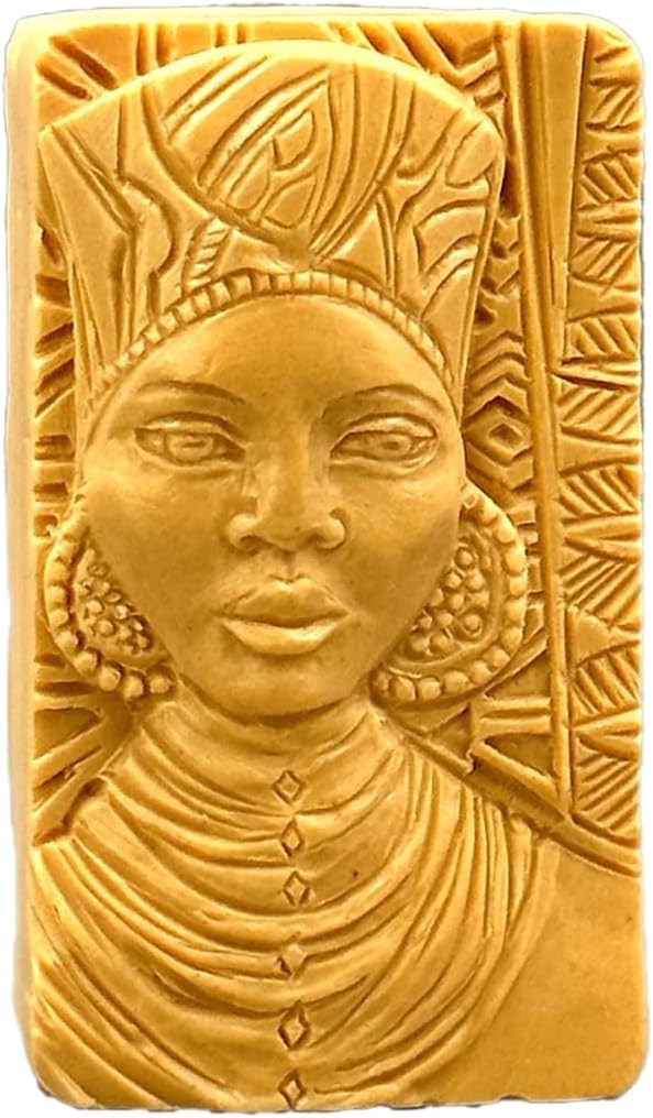 African Queen Silicone Soap Mold – Handmade Soap Making Mold for Wax, Resin, Plaster & Clay – Detailed African Woman Design