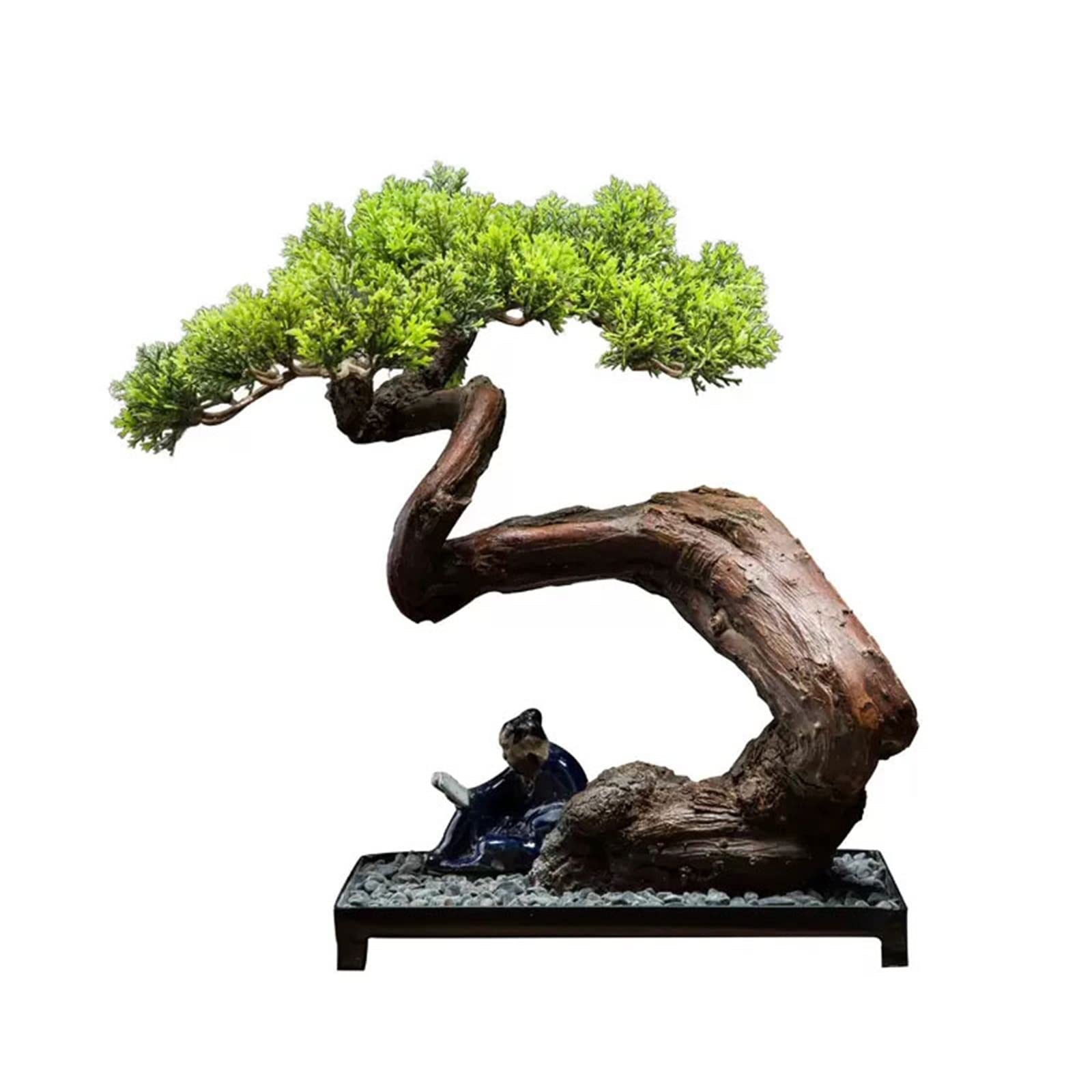 HCZKIUJY Artificial Bonsai Tree Artificial Bonsai Tree New Chinese-style Simulation Welcome Pine Bonsai Tree Indoor Desktop Decor Green Simulation Plant Fake Tree Fake Plant Decoration