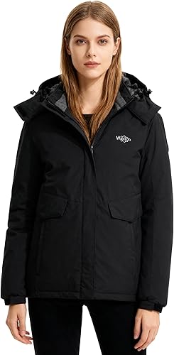 Miniatura 2 de Wantdo - Chaqueta de esquí impermeable para mujer, abrigo de invierno cálido y resistente al viento, abrigos de nieve