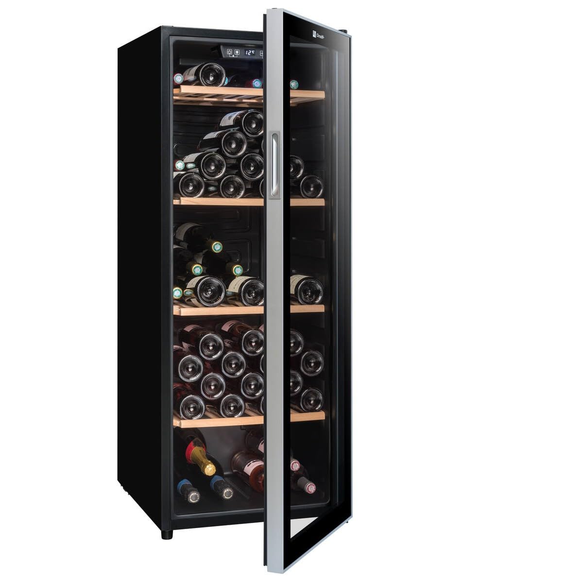 Climadiff- Weinkühlschrank CS105B1, 105 Flaschen, Temperier-Servier-Weinschrank, Glastür aus UV-undurchlässigem Glas, Temperaturbereich von 5°C bis 20°C, freistehend