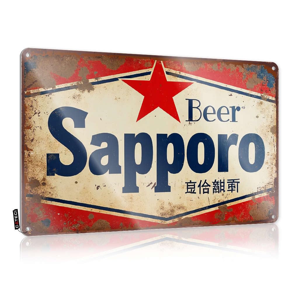 Xybh Colour Funny Signs Billiard Sapporo Beer, Enjoy Refreshment. Tin Sign Home Bar Tin Sign Bar Decor For Home(30X40cm)
