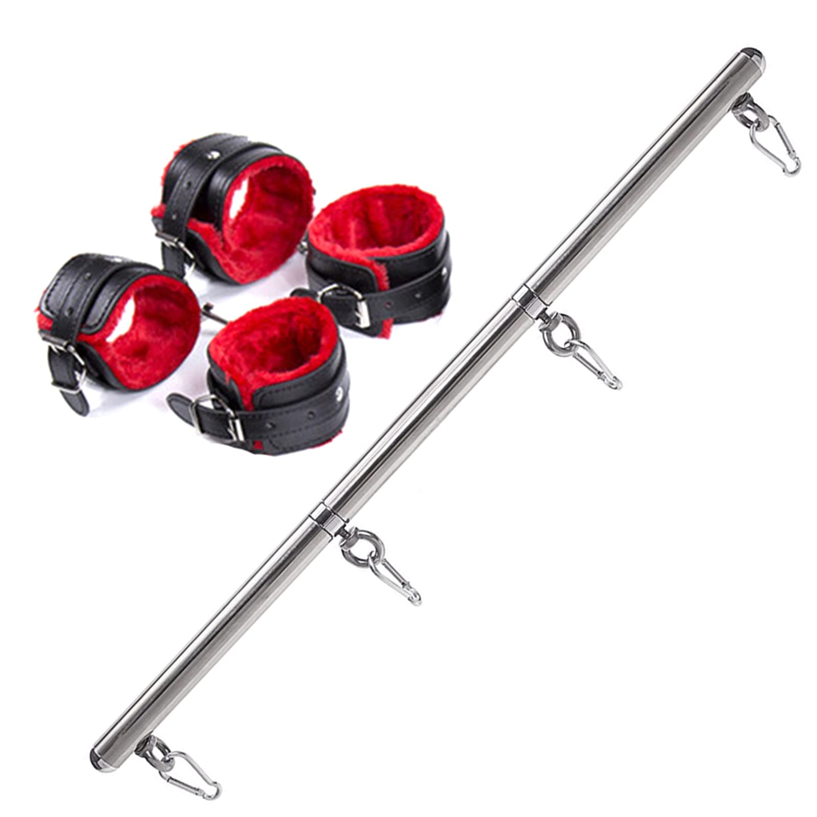 60CM ensemble de bondage barre d'expansion BDSM sex toy, barres de retenue de bondage en acier inoxydable avec menottes à la cheville, système de retenue de jambe à posture forcée