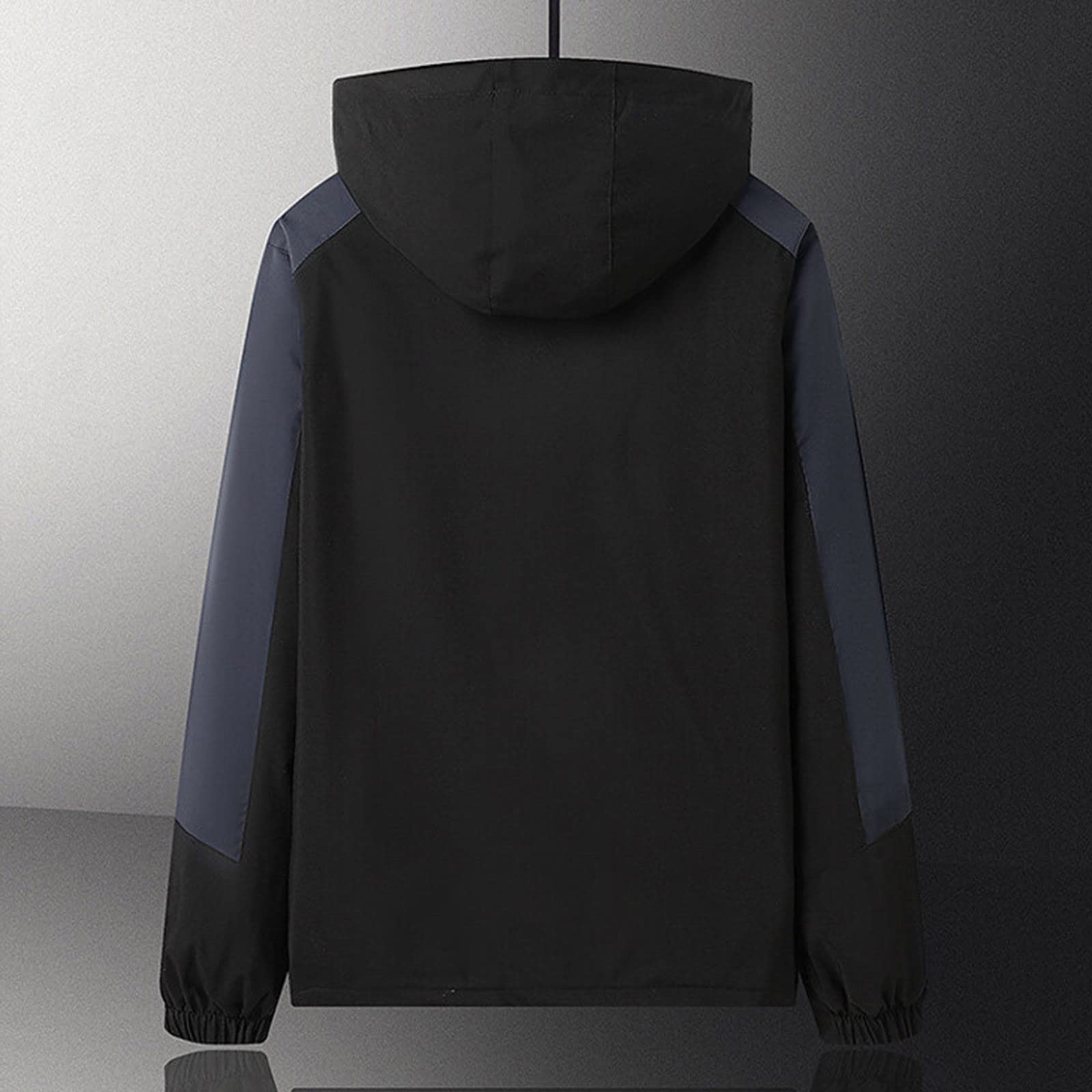 Genérico Chubasquero Hombre Impermeable - Chaqueta informal transpirable impermeable con capucha sólida para hombre diseño de vuelo clásico ideal otoño