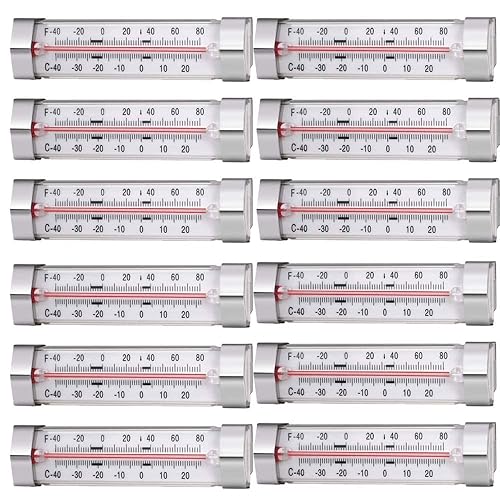 GERUSEA Fridge Refrigerator Freezer Thermometer 12 Pack