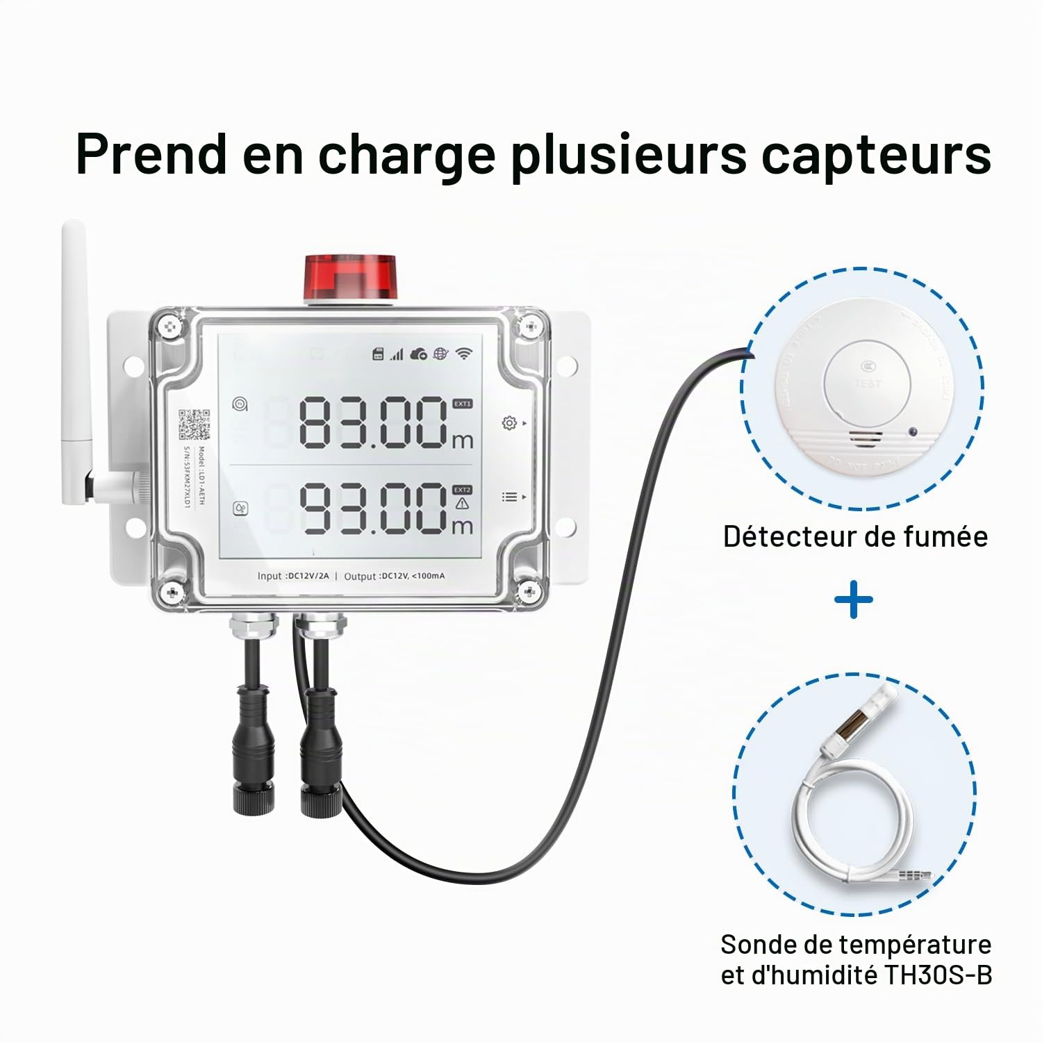 UbiBot détecteur de fuites d'eau WiFi et Ethernet, alertes de fuites et de Gouttes, Surveillance et contrôle des fuites 24/7, Affichage de la localisation des fuites en Temps réel