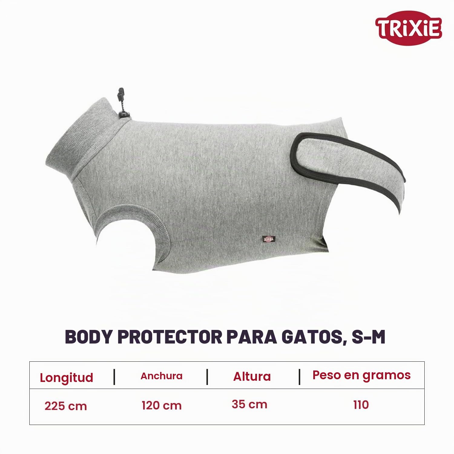 Trixie Body Protector para Gatos, S–M, Gris