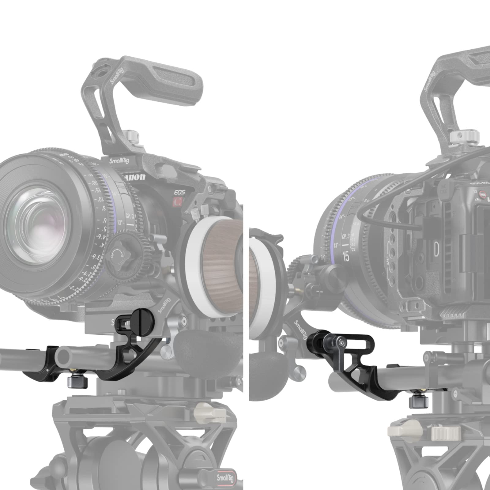 SMALLRIG 15mm Rod Clamp, Instalada y Liberada desde Arriba con Espaciado Ajustable, Compatible con Lentes de Gran Diámetro, Compatible con el Enfoque de Seguimiento de la Serie 3010 - 4151