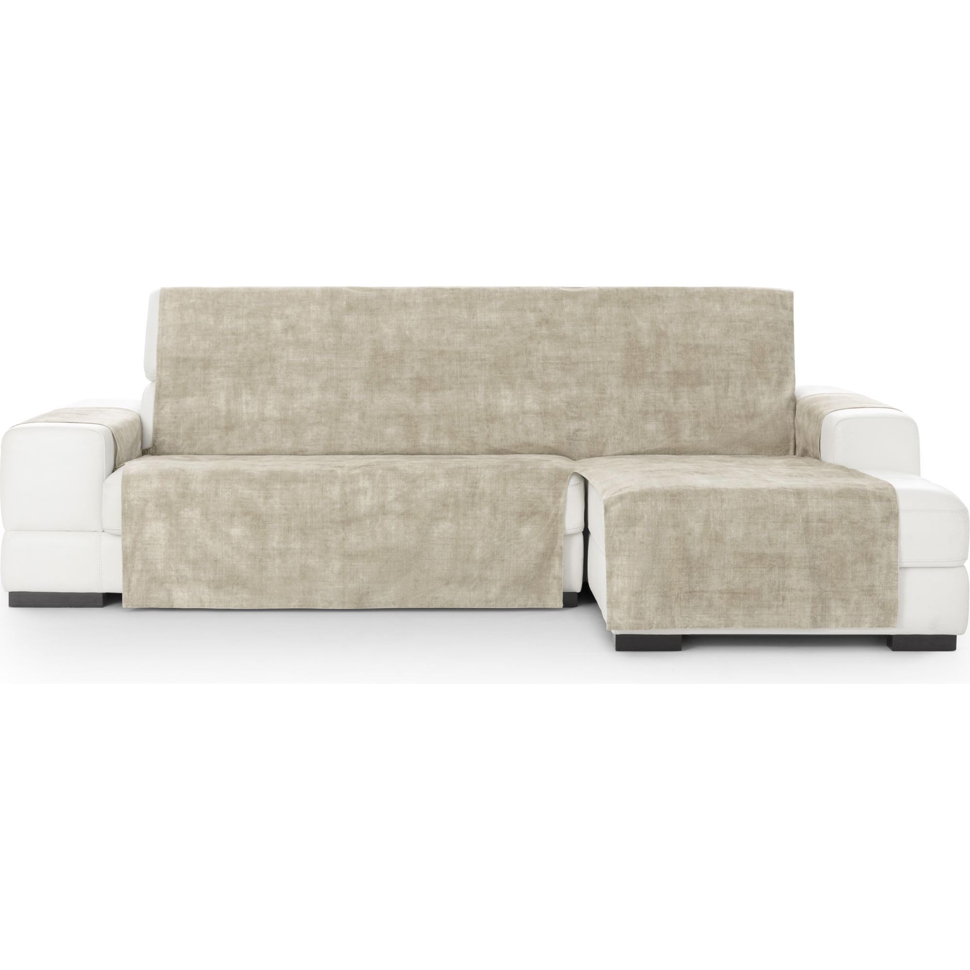 ECOMMERC3 Universal and Versatile Chaiselong Normal Right Sofa Cover – Ecru Chaiselong Sofa Cover Protector Easy to Install for Back, Seat and Arms