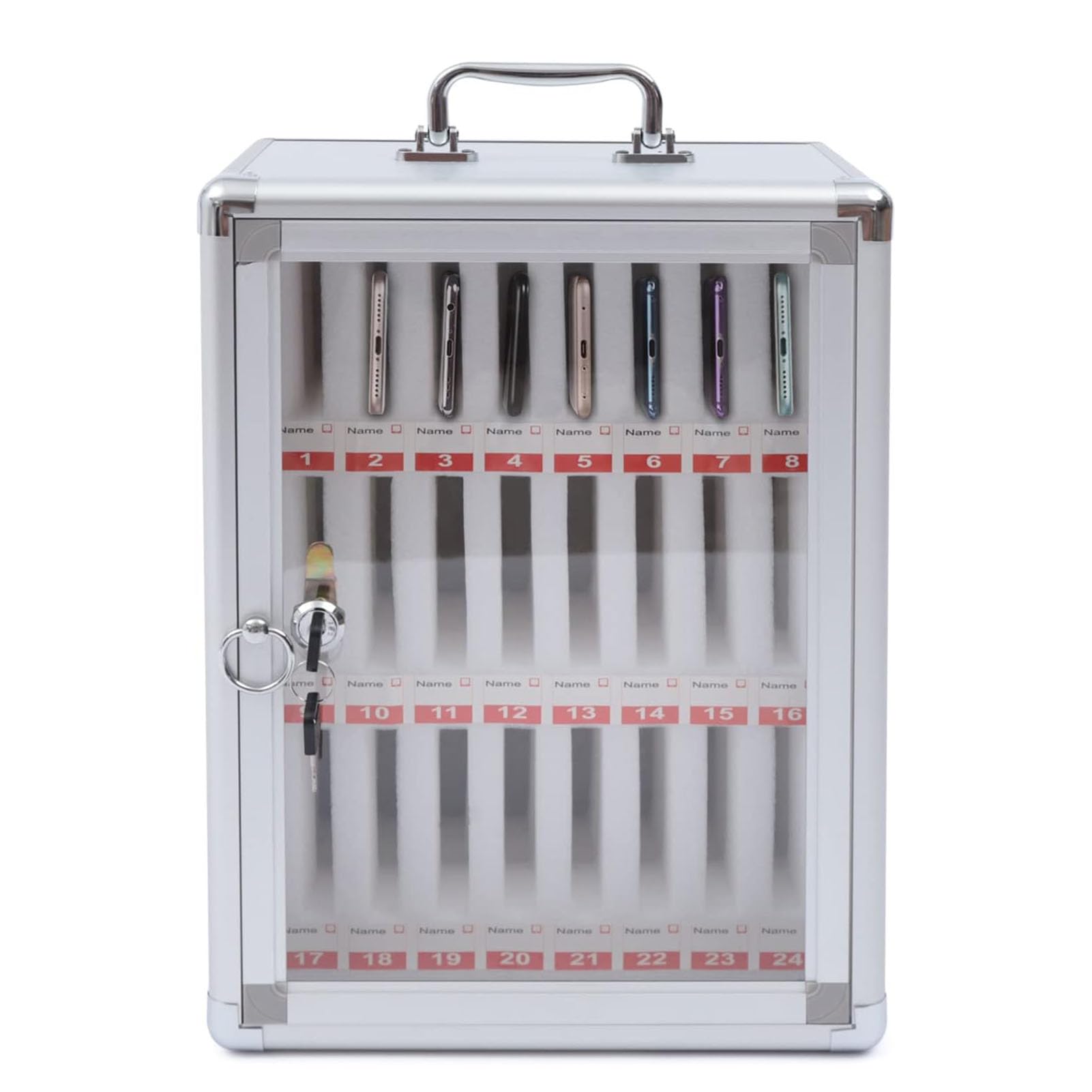 Scatola di sicurezza per telefono da parete con 8 slot per telefono cellulare sicuro per aula e ufficio, armadietto di archiviazione facile da maneggiare per telefoni cellulari, ideale per aziende