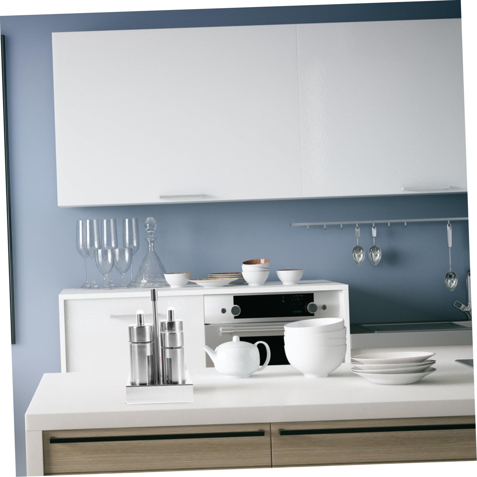 Gatuida Contenedores de Condimentos Botellas Transparentes Juego de 4 de Acero Inoxidable Diseño Extraíble y Base para Cocina en Casa para Sal, Pimienta y Vinagre