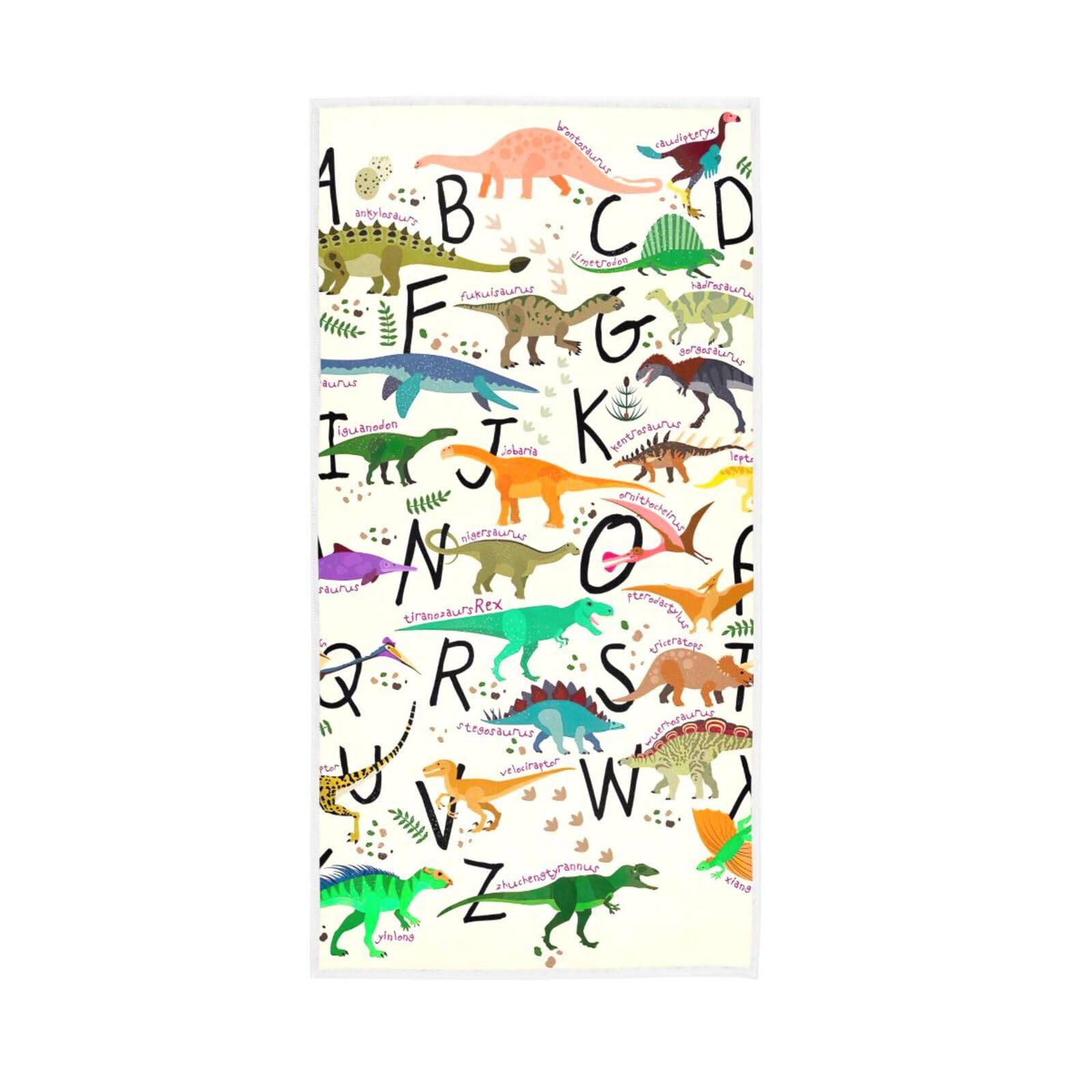LSRCPD Colorful Dino Towels for Facials, 15 x 30 Inches Absorbent Hand Towel, Spa Towels for Bathroom Towel for Bathroom