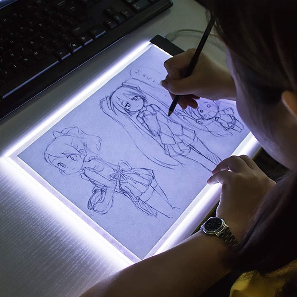 Tavoletta Luminosa Tavolo da disegno A4 LED Light Pad per disegnare A4 Tracing Light Box per gli artisti, disegnare, disegnare, animazione