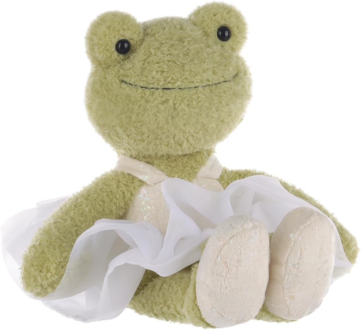 Apricot Lamb Ballet Frog Stuffed Animals for Kids, Soft Cute Plush Toys for Baby Girl and Boy, Fluffy Ballet Frog
