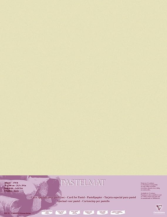 Clairefontaine Pastelmat, 70x100cm, 360gSand (5 Sheets), 70 x 100 cm