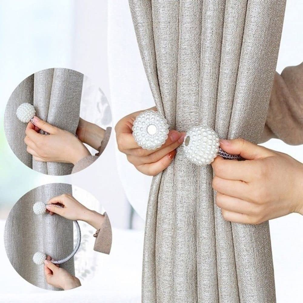 Générique Perle Rideau Clip Porte-Rideau Attache Retour Boucle Clips Suspendus Boule Boucle Attache Retour Rideau Décor Accessoires (Couleur : 3-Pack) (3)