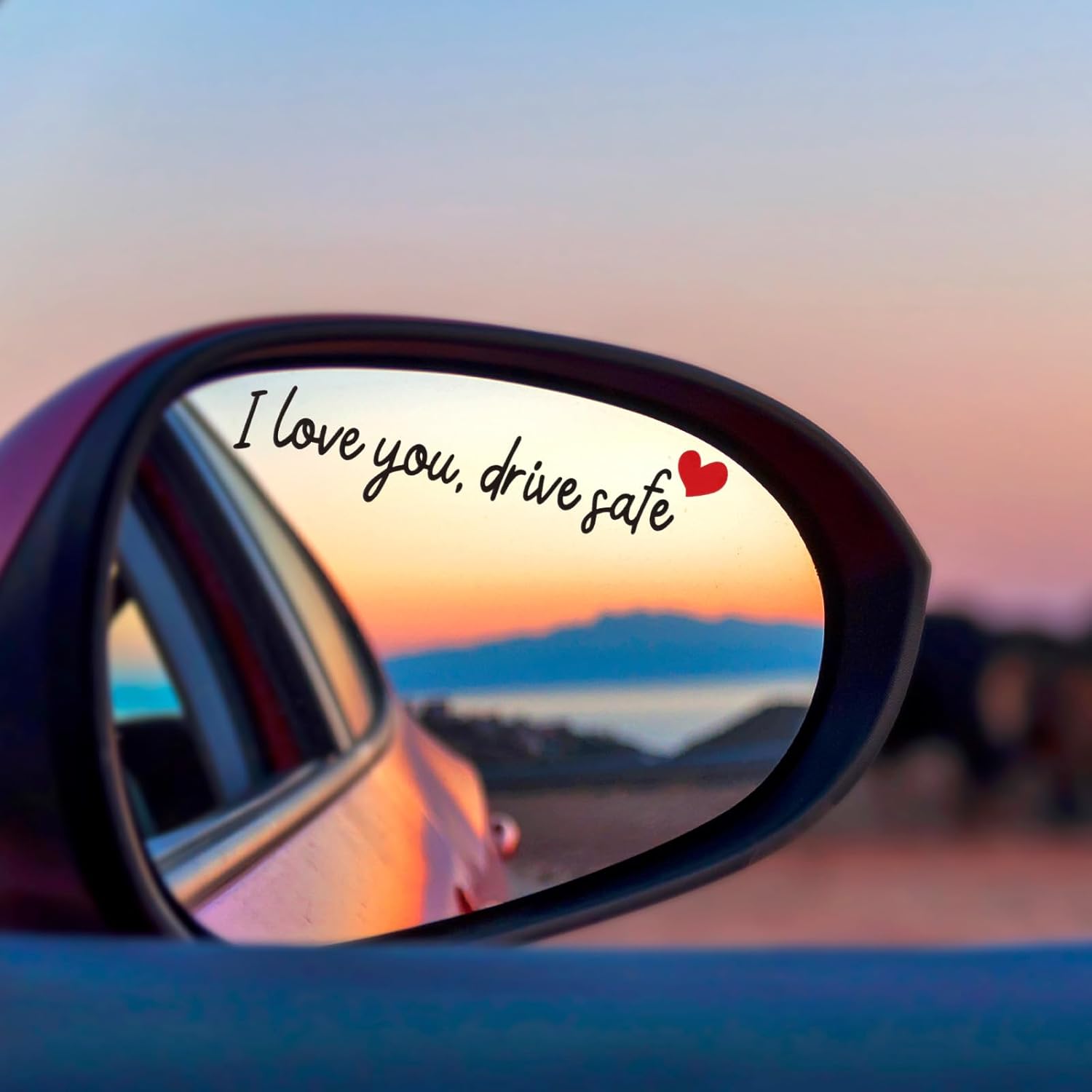 6pcs I Love You Drive Safe Rearview Mirror Decal, Drive Safe Sticker Funny Rear View Mirror Sticker Vinyl Car Window Vanity Decoration Accessories (Black) - Image 7