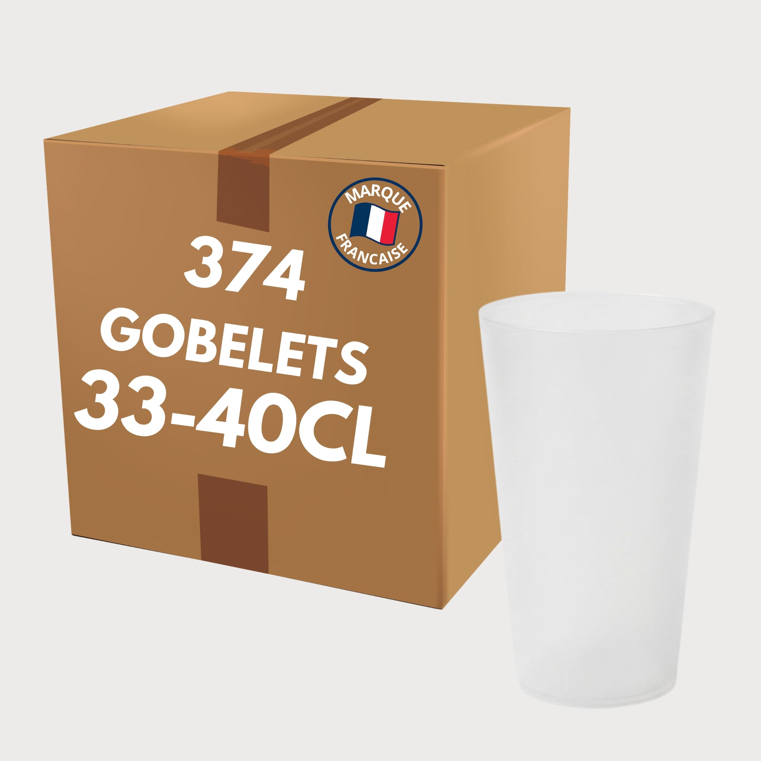 COVR Gobelets Réutilisables 33–40 cl, 12 oz – 374 Pièces