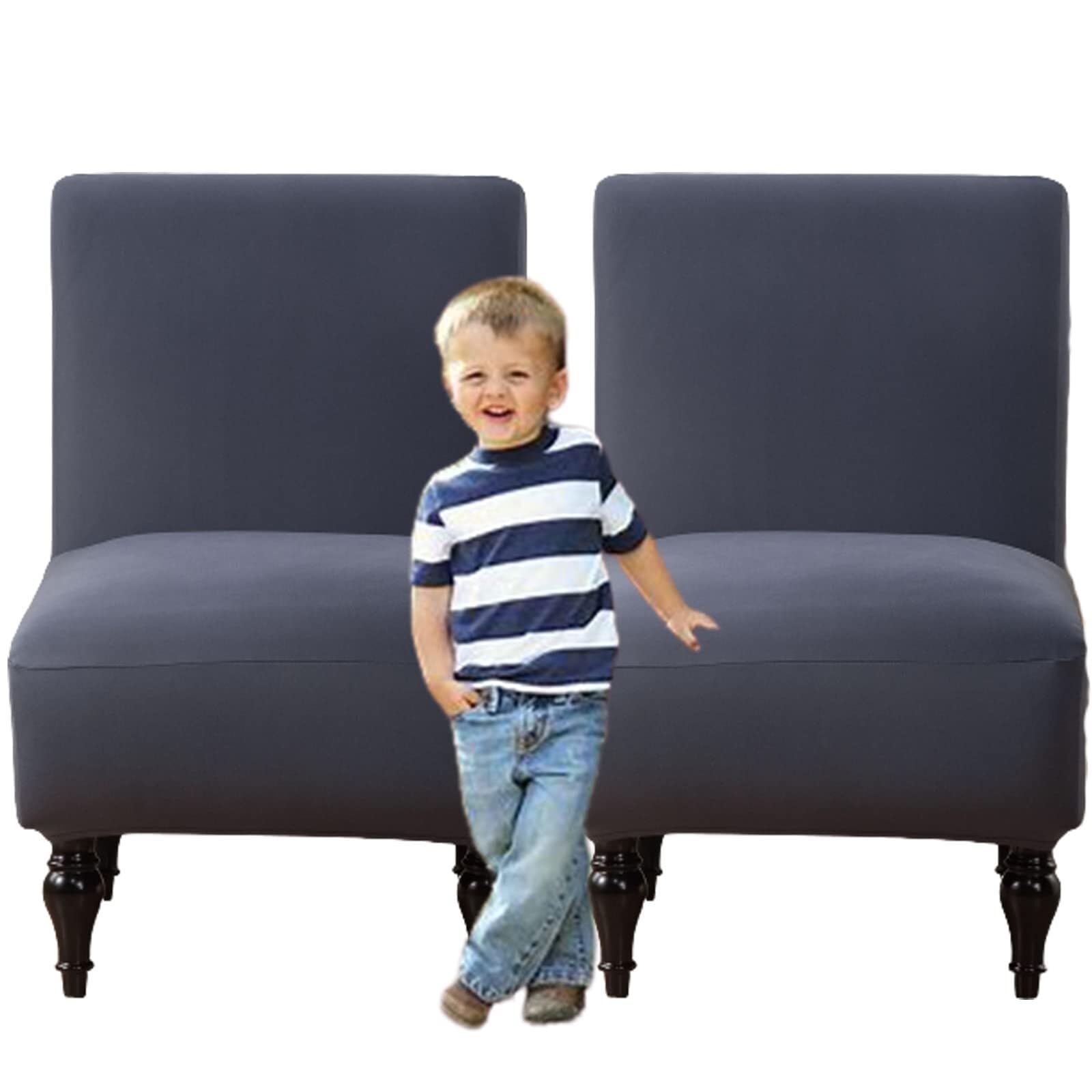 NMVAWIPT Armless Chair Slipcovers Stretch Accent Covers Removable Washable Anti-Dust Protector Furniture Without Armrests(#10,2pcs)