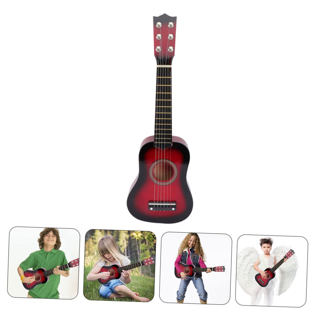Guitarra de Aprendizaje Infantil de 21 Pulgadas, Madera, 6 Cuerdas