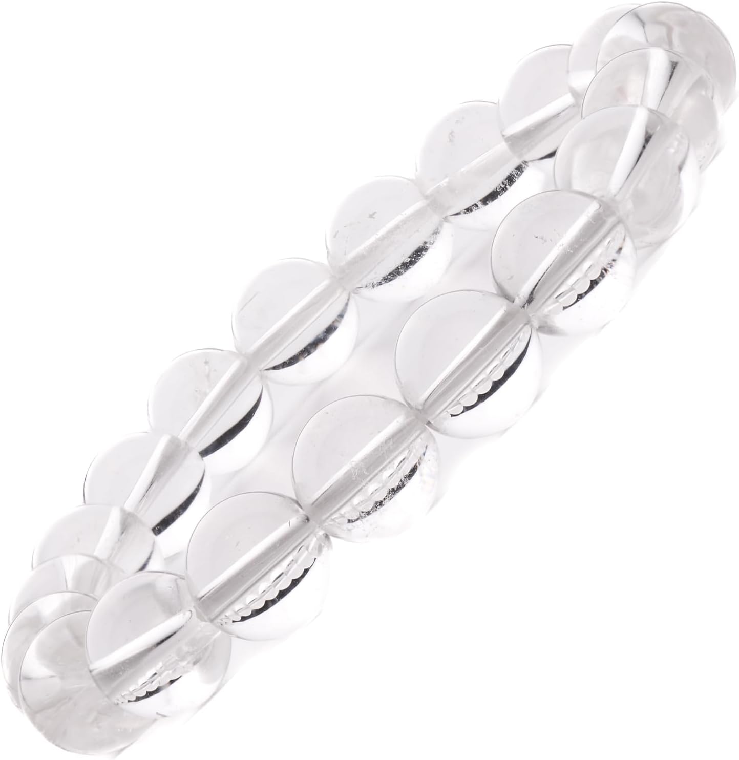 Plus Value Clear Quartz Crystal Bracelet for Wealth, Health & Prosperity, Reiki Healing Stylish Charm Products for Men Women Boys and Girls (Beads Size: 10mm)