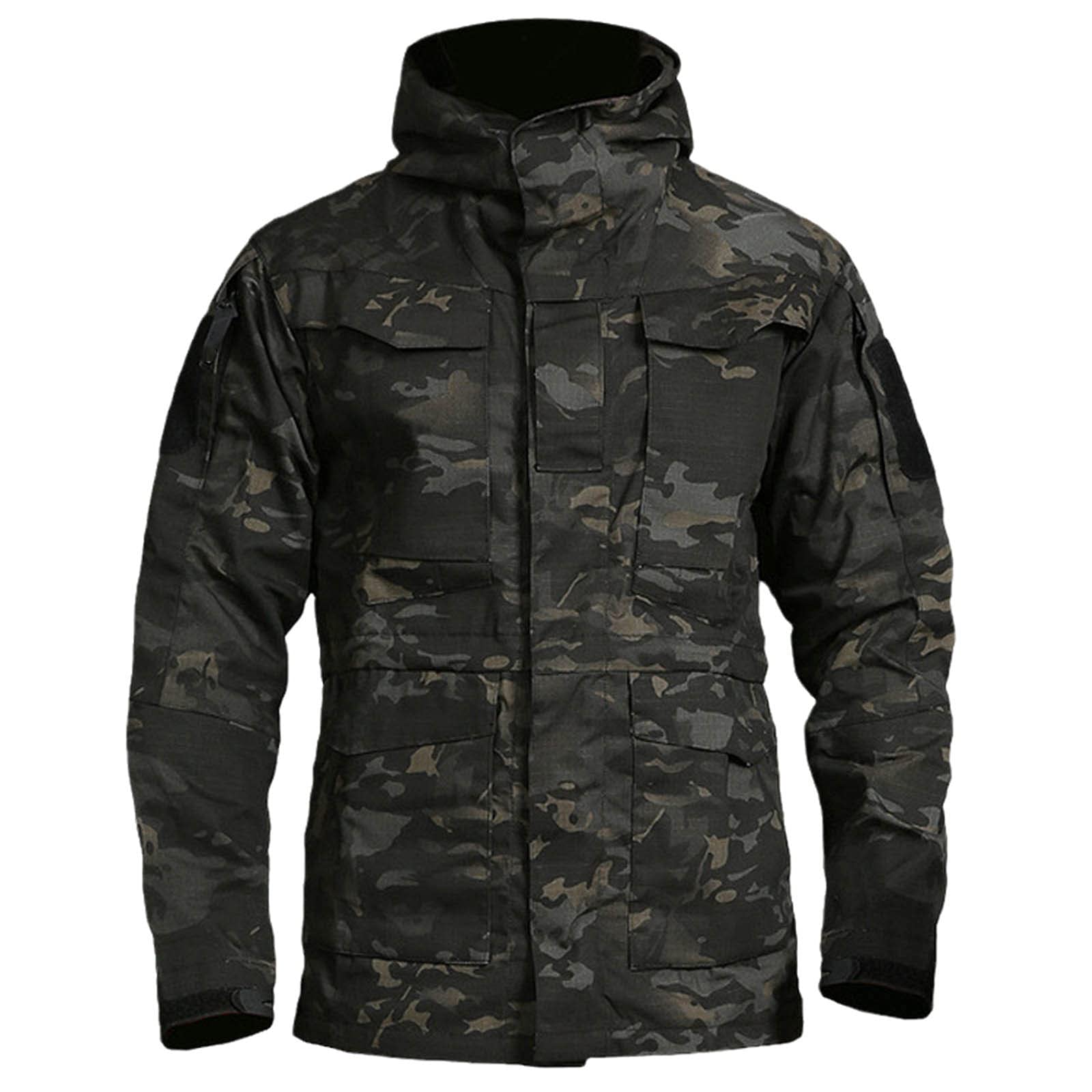 Militar Chaquetas tácticas Hombres Impermeable Windbreaker Chaqueta Masculino con Capucha Abrigo Pesca Al Aire Libre Trekking Senderismo Chaquetas