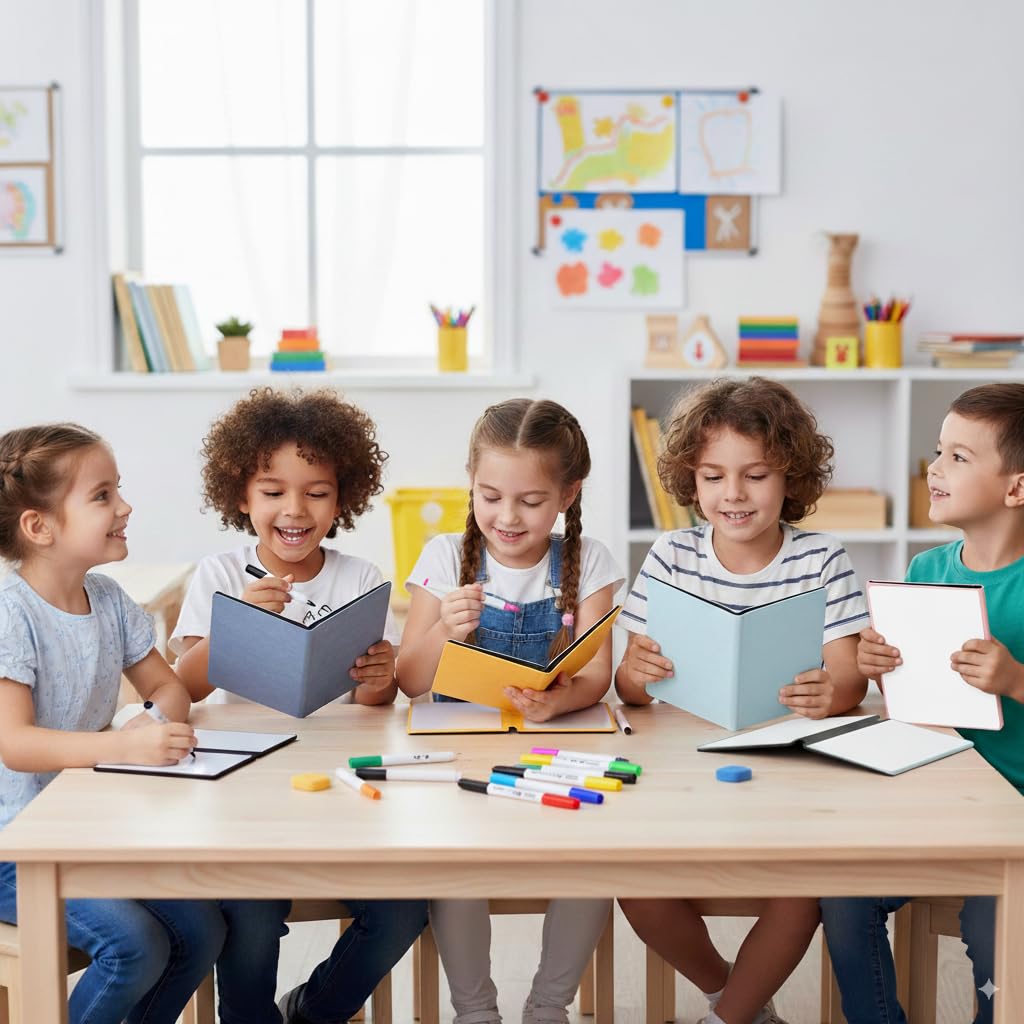 MandA® PIZARRA BLANCA pequeña | CUADERNO Pizarra PLEGABLE, BORRABLE y PORTÁTIL | Pizarra MAGNÉTICA | 2 x A5 + 11 Rotuladores + Gamuza - Cuaderno de pizarra | INFANTIL | OFICINA | ESTUDIAR | Azul
