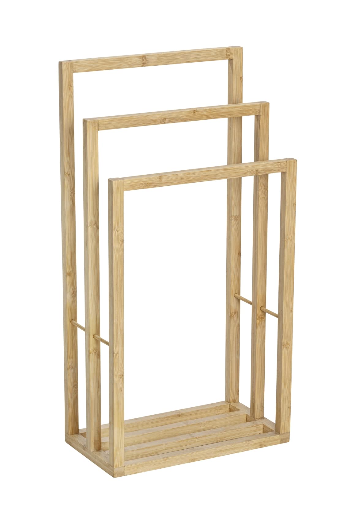 Wenko Portasciugamani in Bambù con 3 Aste per Riporre Gli Asciugamani, 42.5 x 82 x 23.5 cm, Naturale