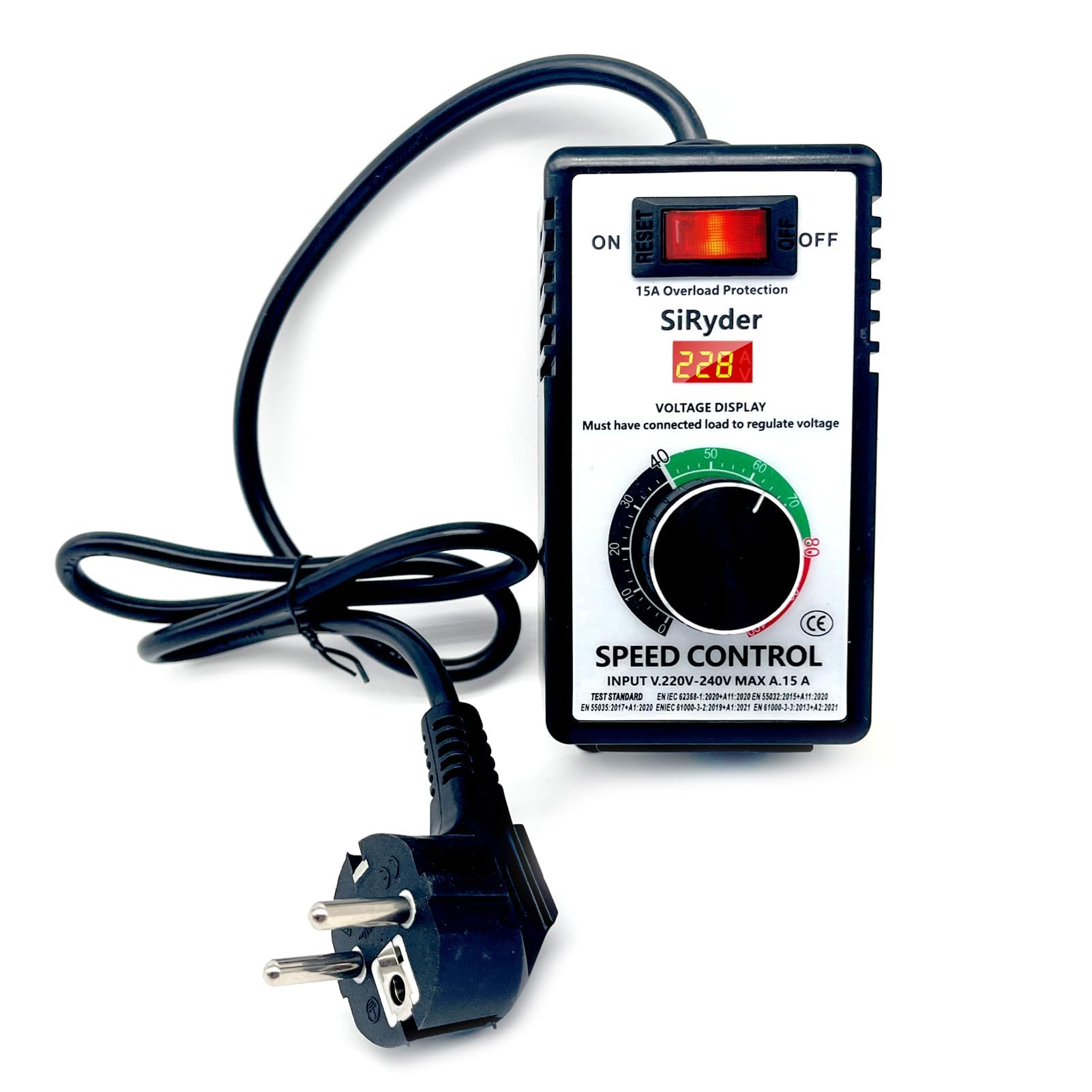 Regolatore di Tensione 220V Regolatore Velocita Motori Con Protezione Da Sovraccarico Per Smerigliatrici Angolari Asciugacapelli Trapani Portatili Seghe Circolari 10A