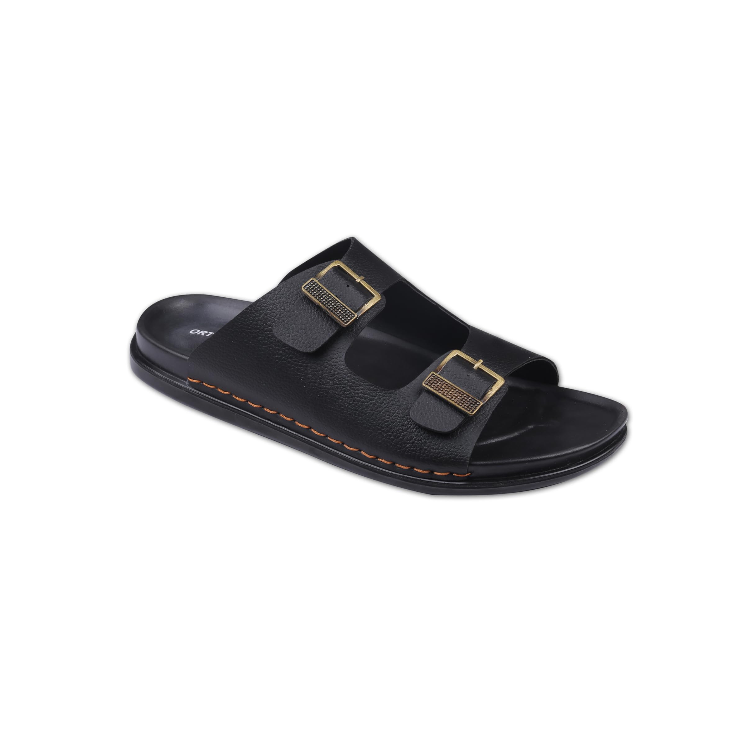 ortho club Men's Leather Orthopedic Sandals | Soft Cushioned Sole Slip-On Chappal for Men | Anti-Skid Comfort Sandals with Buckle-picture-35